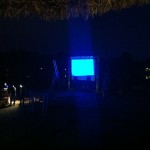 Vorbereitungen zum Public Viewing im Strandbad Weißensee zu EM 2012